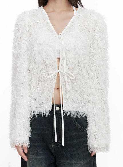 faux-fur-ribbon-cardigan-cn511