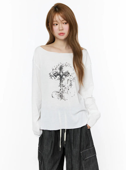 off-shoulder-cross-graphic-top-iu515
