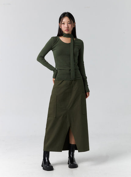 cargo-slit-maxi-skirt-cs305