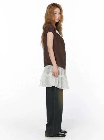 lace-puff-sleeve-blouse-cy505