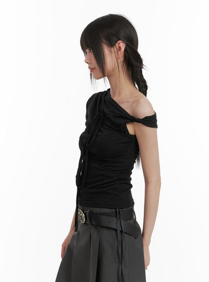 twisted-asymmetrical-neck-short-sleeve-top-ca418