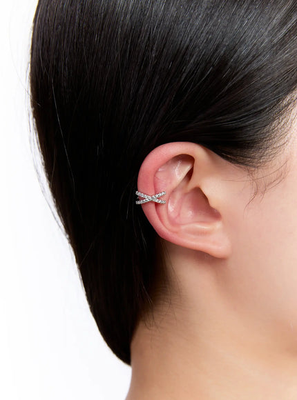 mamin-cross-earcuff-1pcs-iu527
