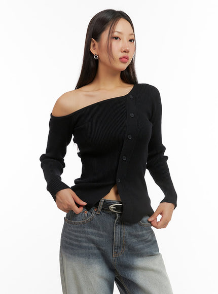 one-shoulder-buttoned-slim-cardigan-is402