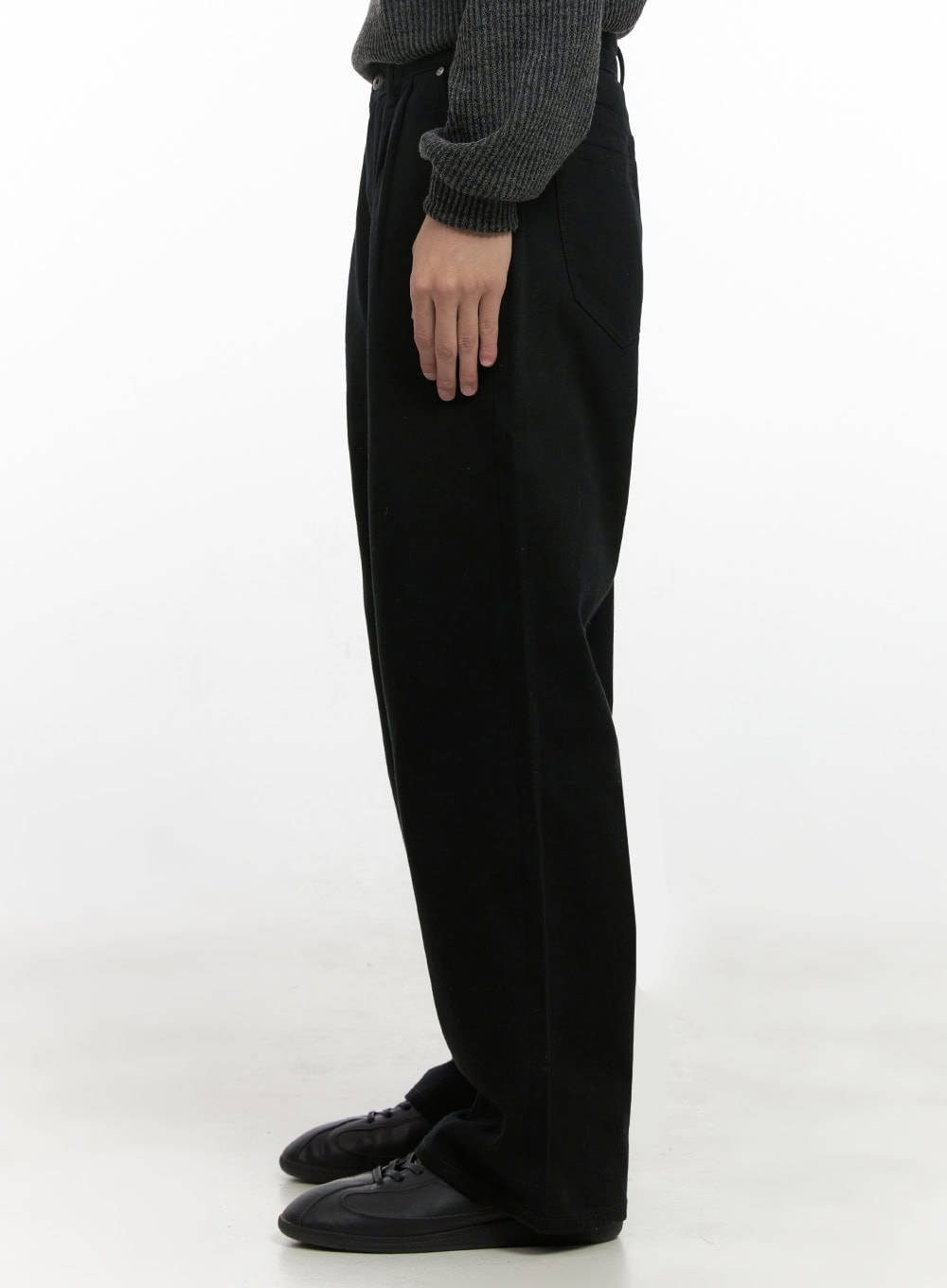 mens-pintuck-wide-leg-cotton-pants-black-id413