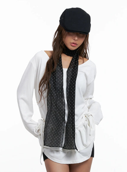 sheer-polka-dot-skinny-scarf-cs524