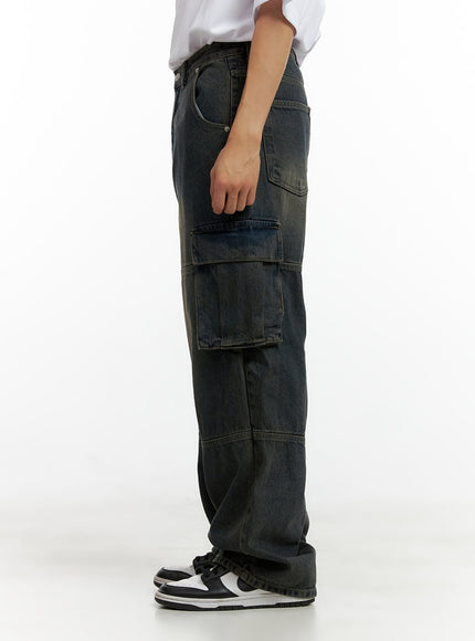 mens-wide-fit-cargo-stitch-denim-jeans-cl429