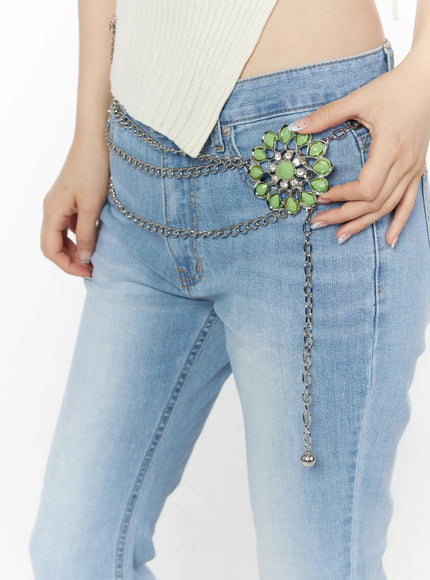 green-floral-gem-chain-belt-cu511
