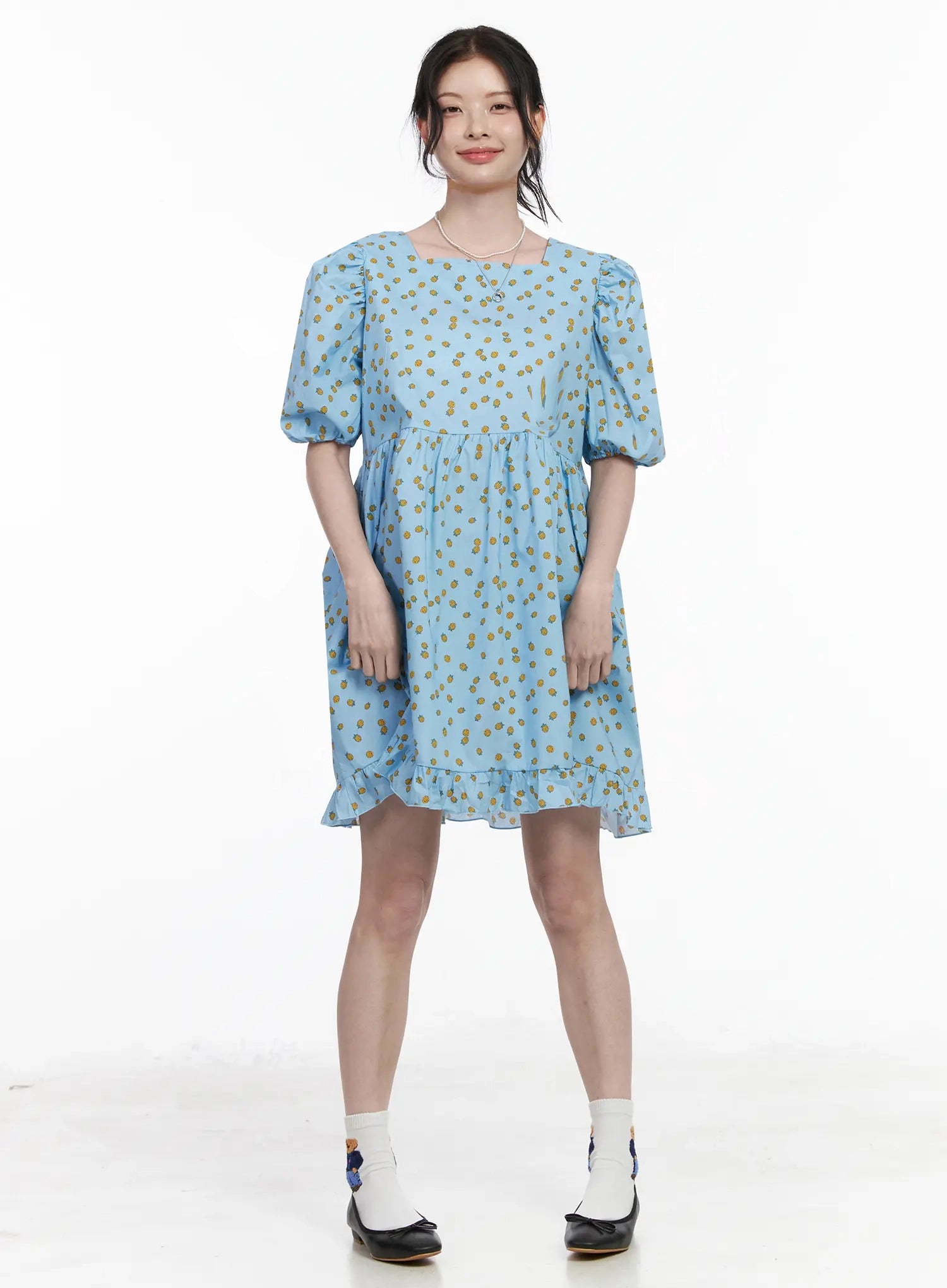 puff-sleeve-mini-dress-iy511