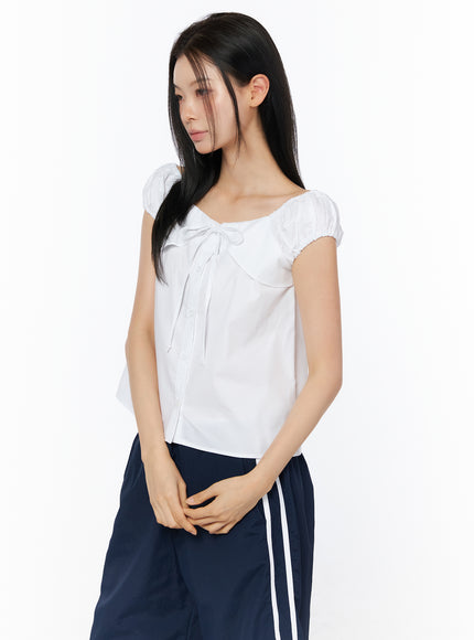 ribbon-puff-sleeve-blouse-iu516