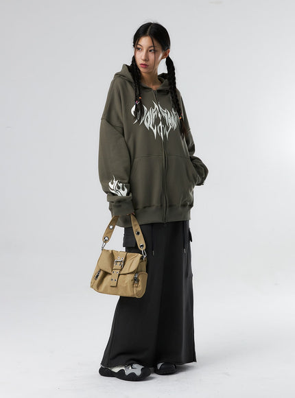 Grunge Graphic Zip-Up Hoodie IS322 Acubi style LEWKIN