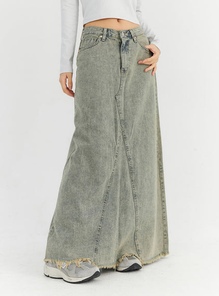 raw-hem-maxi-denim-skirt-cn303