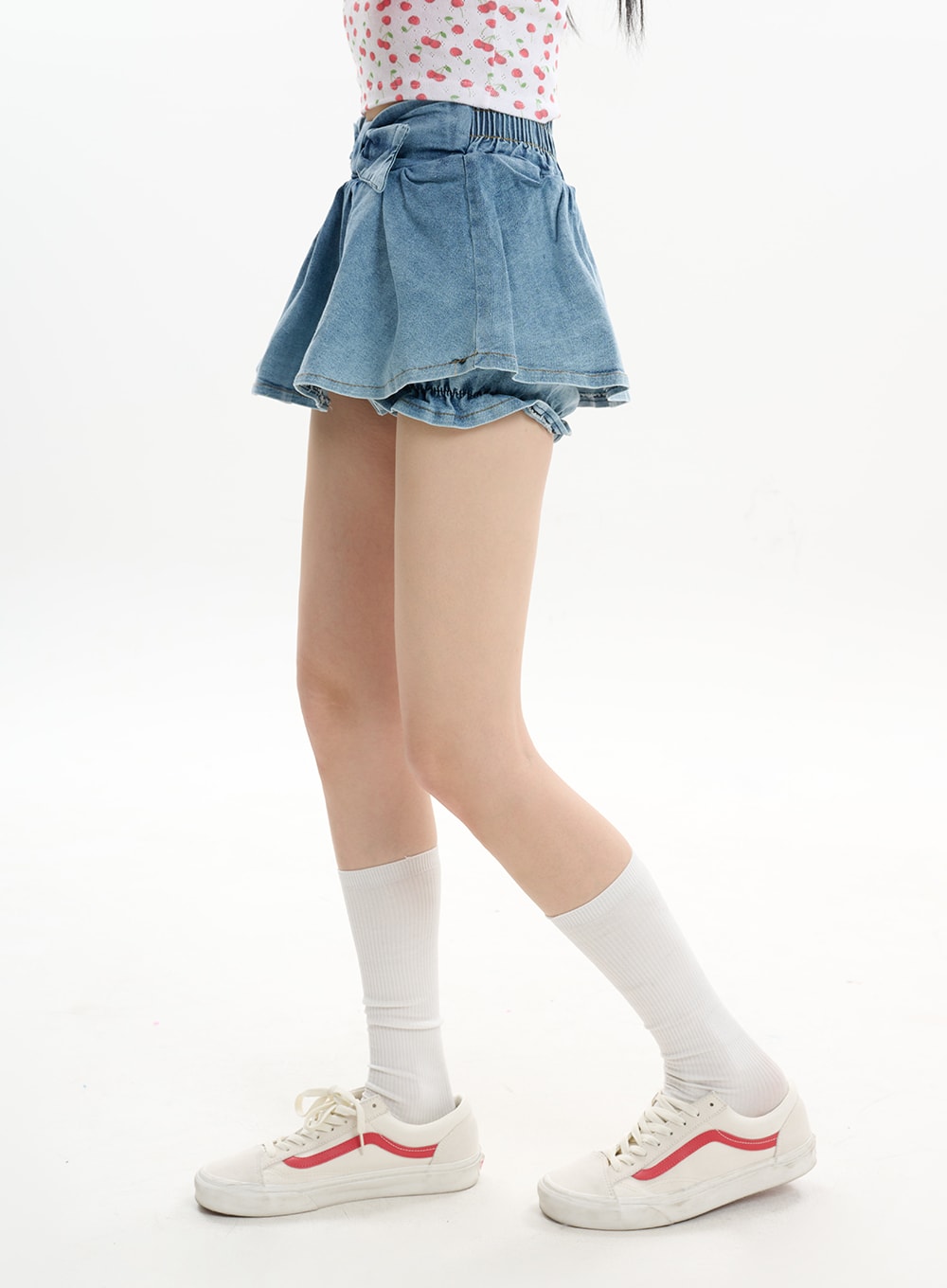 pleated-fringe-denim-mini-skirt-if413