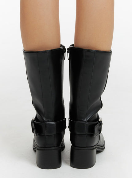 leather-buckle-biker-boots-cf416