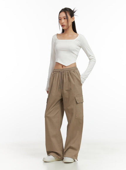 Wide Leg Cargo Pants CO414