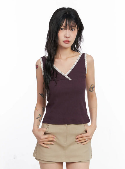 lace-v-neck-ribbed-tank-top-co507