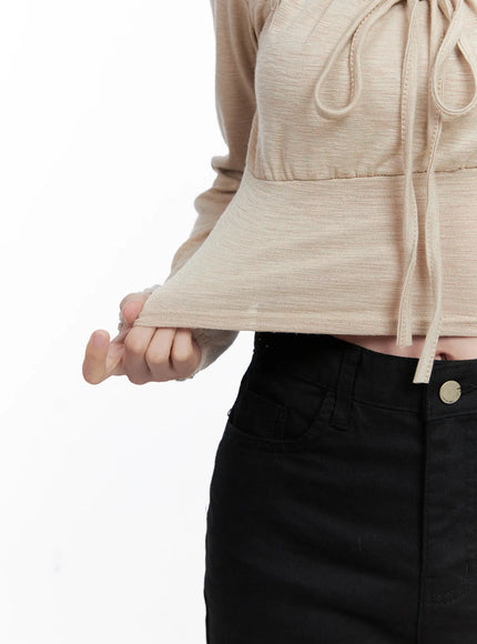 long-sleeve-shirred-ribbon-crop-top-cg521