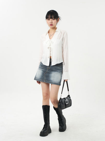 Blue Denim Mini Skirt CA327