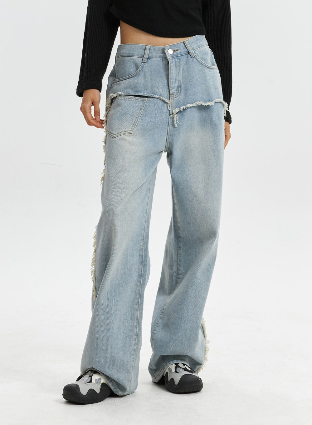 Mid-waist Wide Leg Jeans