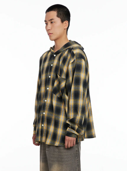 mens-plaid-flannel-hooded-shirt-ig529