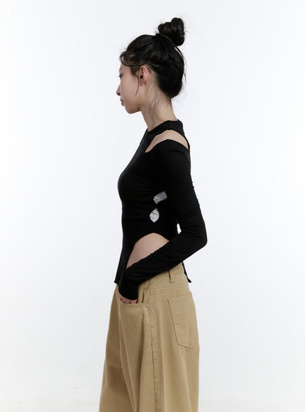 shoulder-cut-out-crop-top-cj521