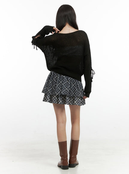 tiered-check-mini-skirt-os423