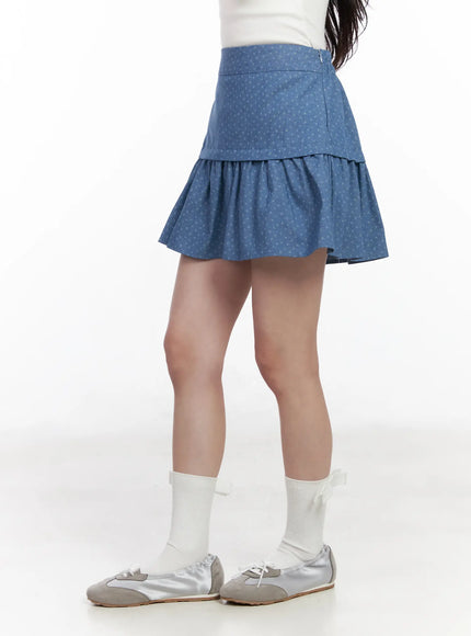 floral-pattern-flare-mini-skirt-cm527