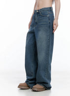 Amalia Wide Leg Vintage Washed Jeans CG529 - Acubi style | LEWKIN