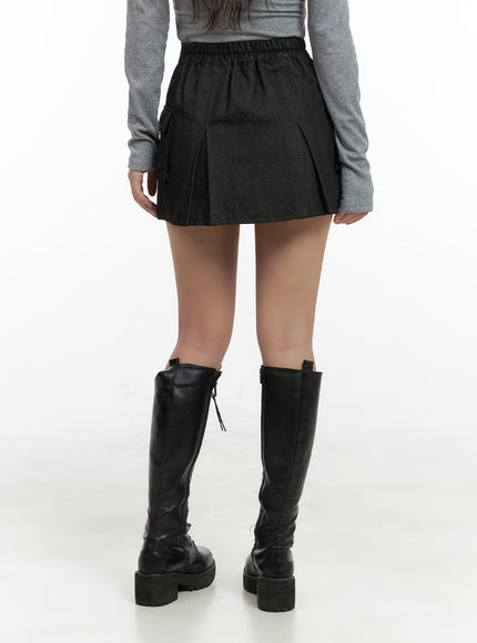 pleated-cargo-cotton-mini-skirt-cg423