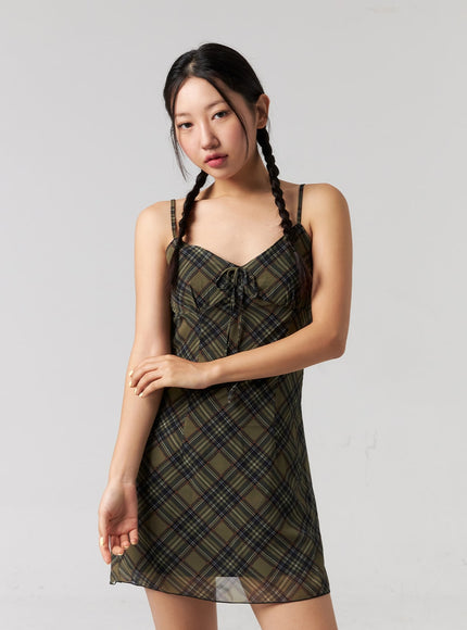 checkered-camisole-mini-dress-cg321