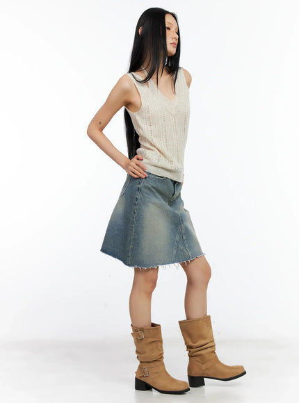 frayed-hem-denim-midi-skirt-cl529