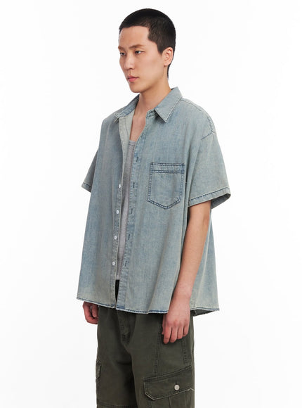mens-short-sleeve-denim-collar-shirt-iu512