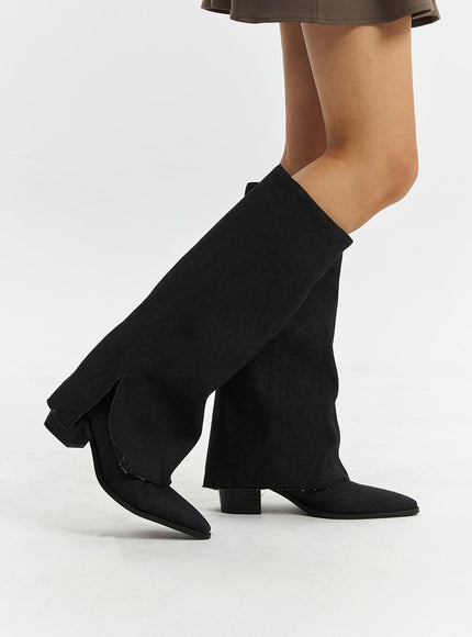 womens-pointed-toe-wedge-heel-knee-high-boots-cd320