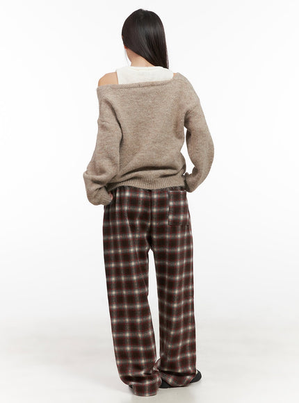 wool-blend-adjustable-checkered-pants-cd416