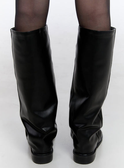 wrinkled-faux-leather-long-boots-cd420