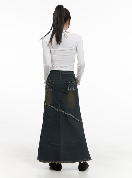 grunge-star-patched-denim-maxi-skirt-cs403