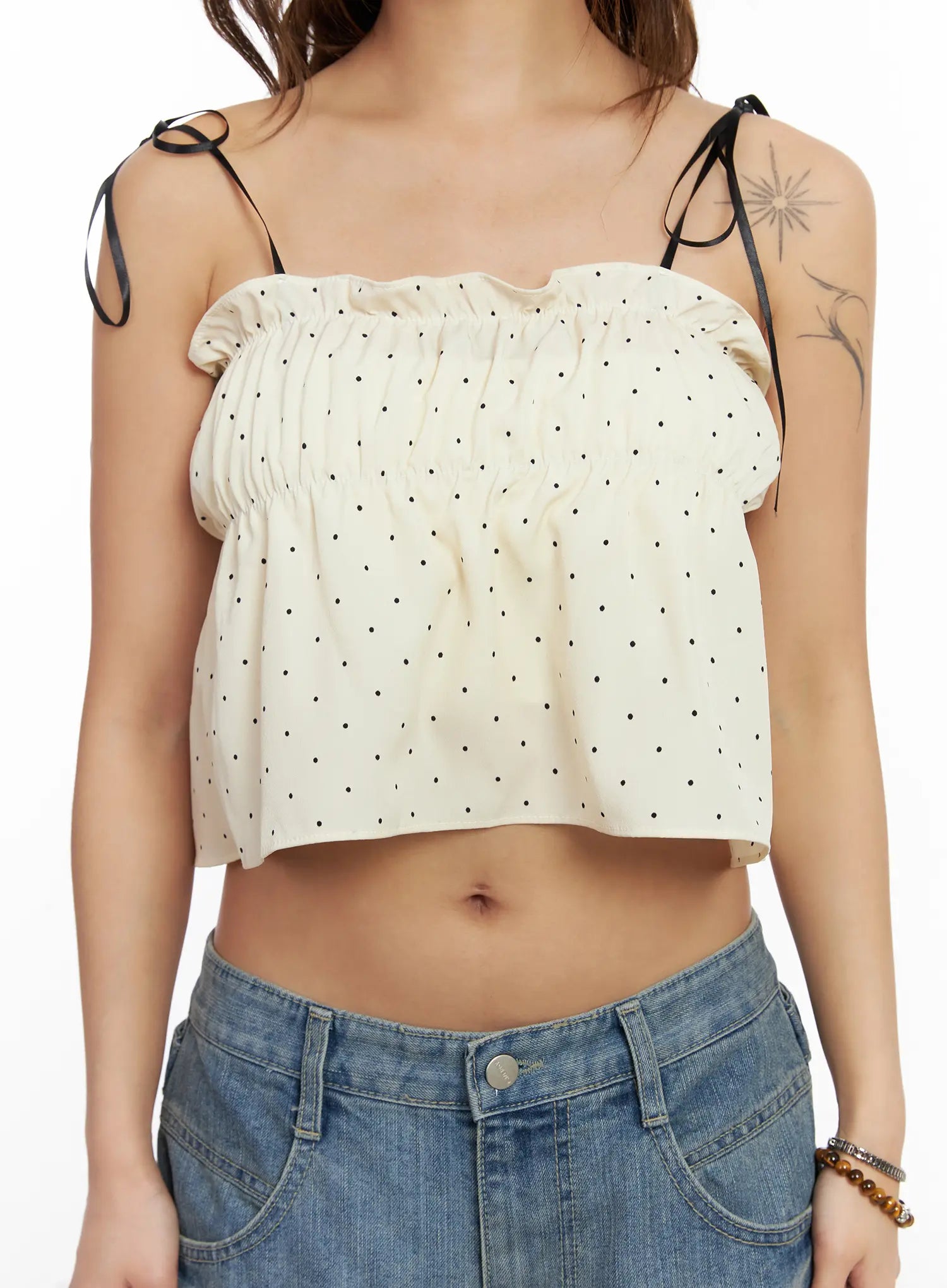 polka-dot-shirred-ribbon-tie-cami-top-cm520
