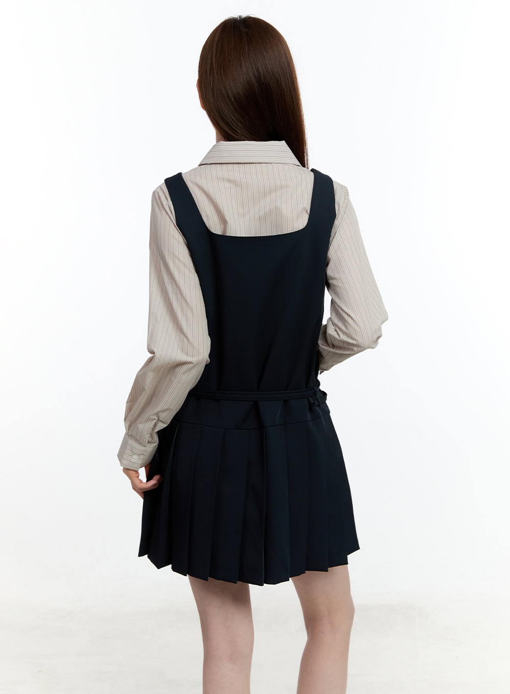 Square Neck Pleated Mini Dress CM521 - Beige S/M Square Neck Pleated Mini Dress CM521 - Beige S/M