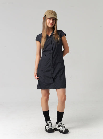 nylon-button-mini-dress-cl307