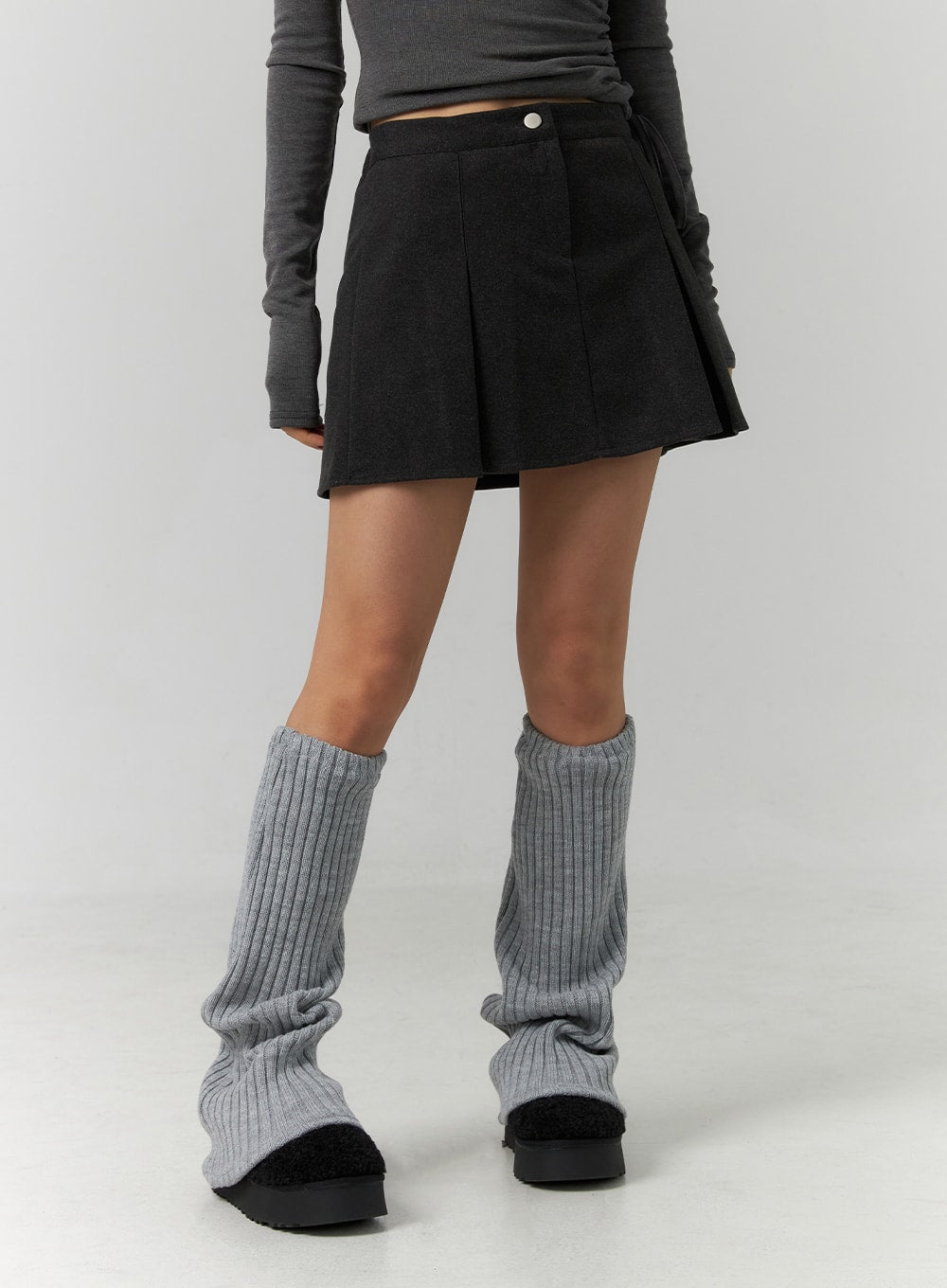 fleece-pleated-mini-skirt-cd304