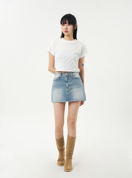 Quilted Cropped Tee CA328