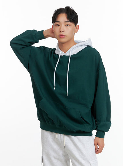 mens-contrasting-hoodie-green-iu414