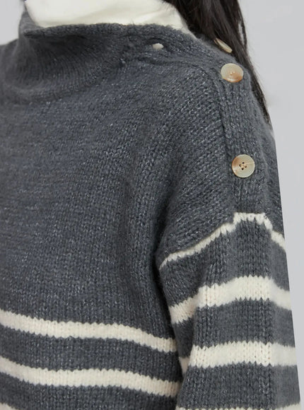 shoulder-cutout-striped-knit-sweater-id504