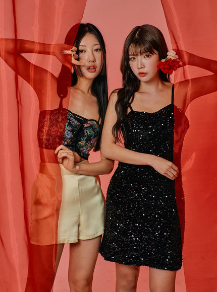 Flower Cropped Corset Top BY303