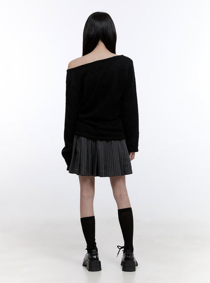 pleated-stripe-string-mini-skirt-co418