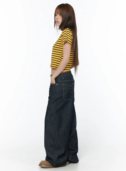 casual-striped-short-sleeve-top-cy529