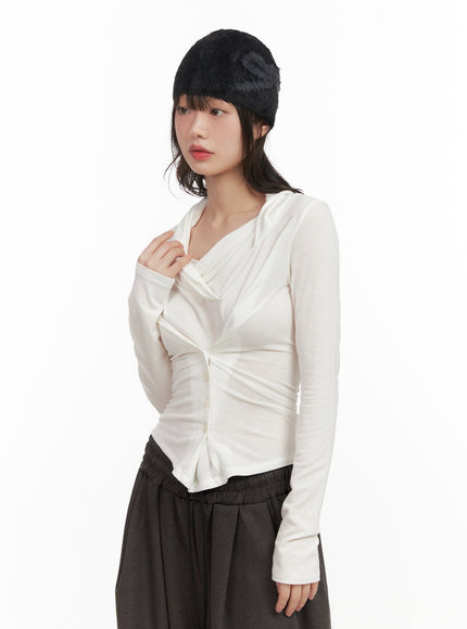 corset-long-sleeve-hooded-top-cj501