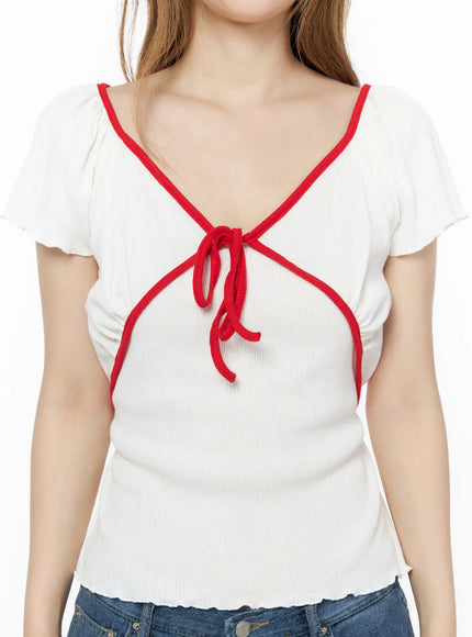 v-neck-ribbon-short-sleeve-top-iu515