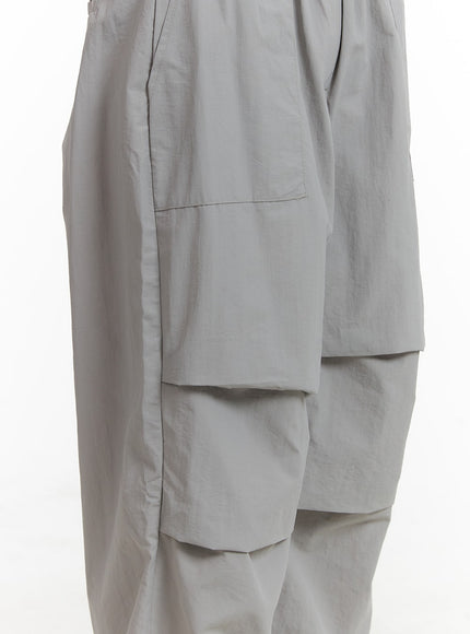 banding-waist-nylon-wide-trousers-om426