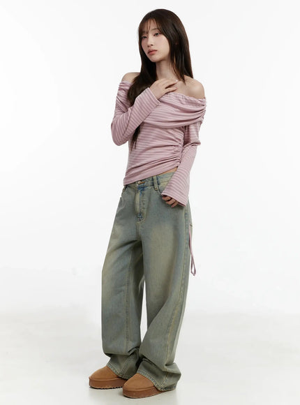 striped-off-shoulder-shirred-top-ij516