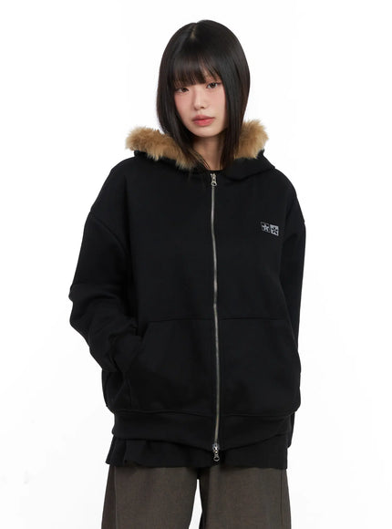 oversized-faux-fur-trim-hoodie-cn521